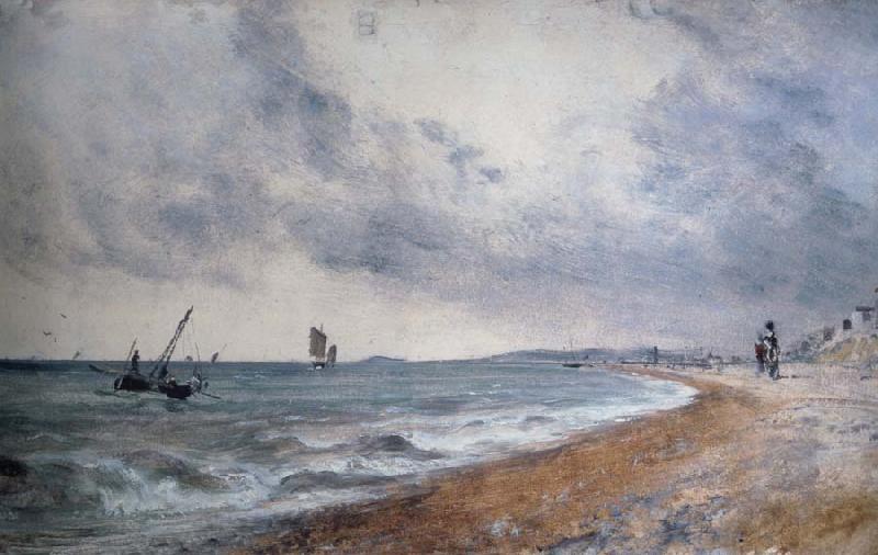 John Constable Hove Beach,withfishing boats Sweden oil painting art